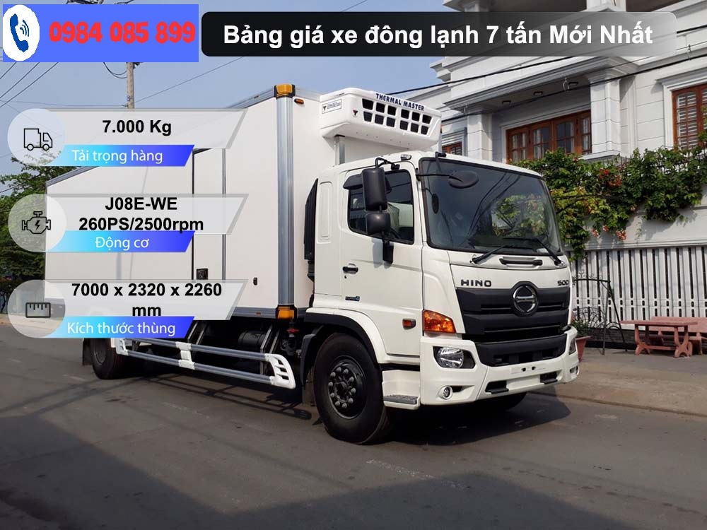 Bảng giá xe đông lạnh 7 tấn mới