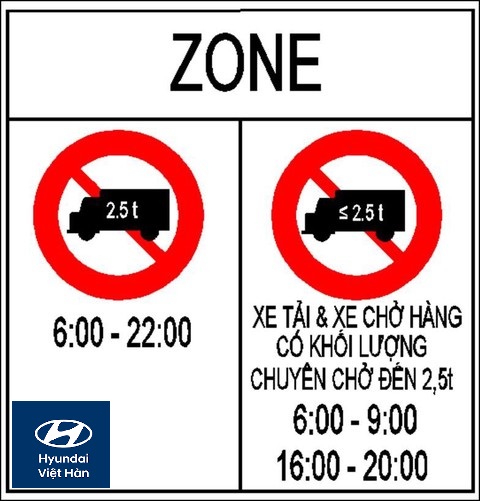 Biển cấm xe tải theo giờ vào thành phố Hà Nội