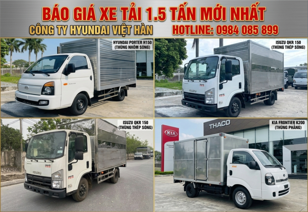Giá xe tải 1.5 tấn mới nhất 