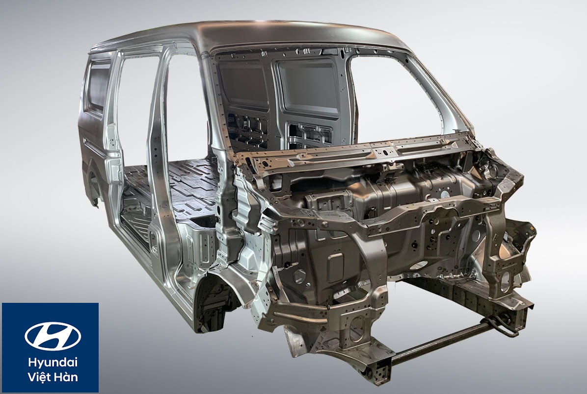 Khung xe van Tera V6 làm bằng thép có khả năng chịu tải tốt