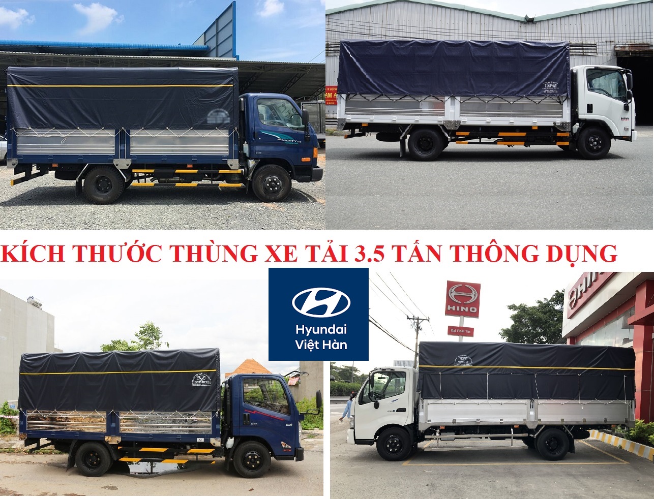 Kích thước thùng xe tải 3.5 tấn thông dụng 