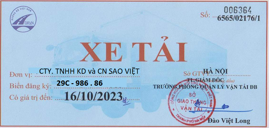Định nghĩa phù hiệu xe tải 