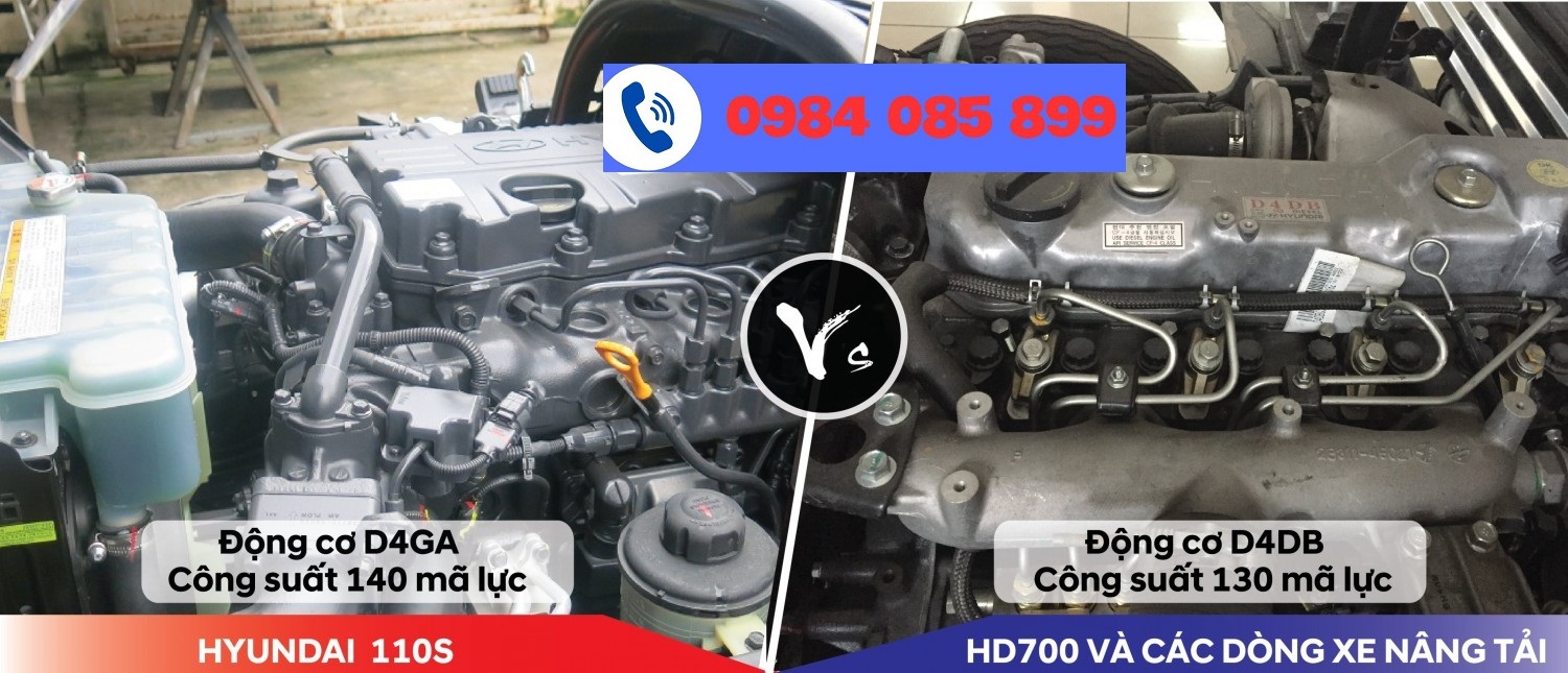 So sánh động cơ Hyundai 110S và Hyundai HD700